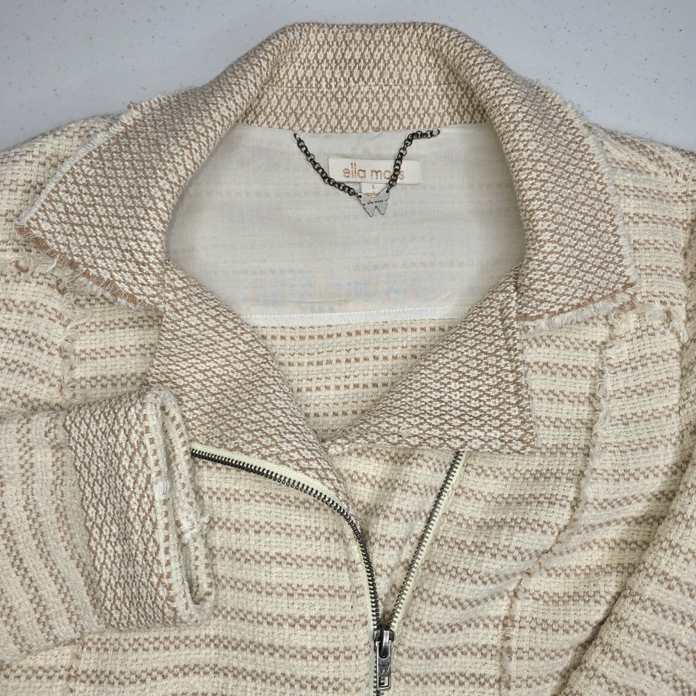 ELLA MOSS Women's Large Salinas Stripe Moto Jacket -1808